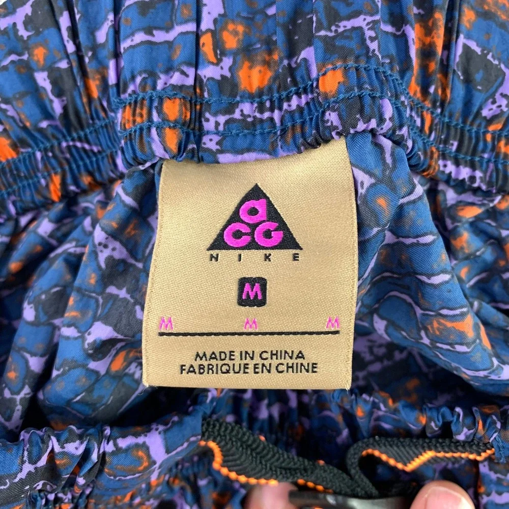 Nike ACG Belted Nylon Shorts Women M Blue Orange Retro Hiking Trail